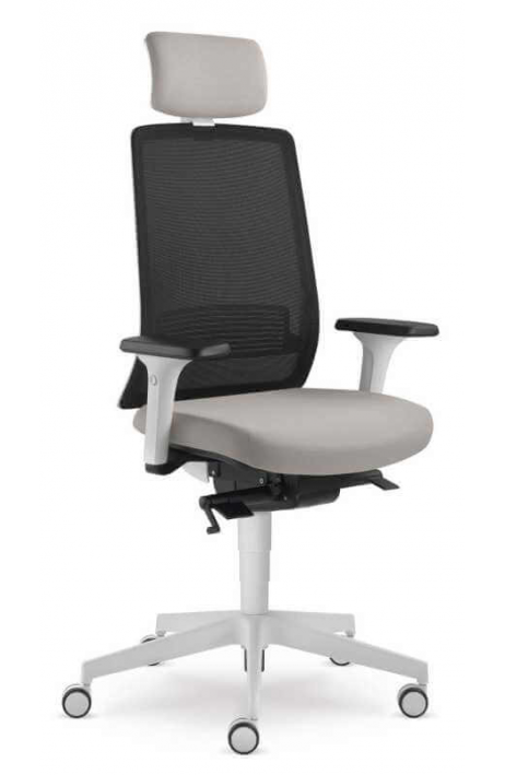 LD SEATING kancelářská židle Lyra 216-AT síťovaný opěrák, bílý rám